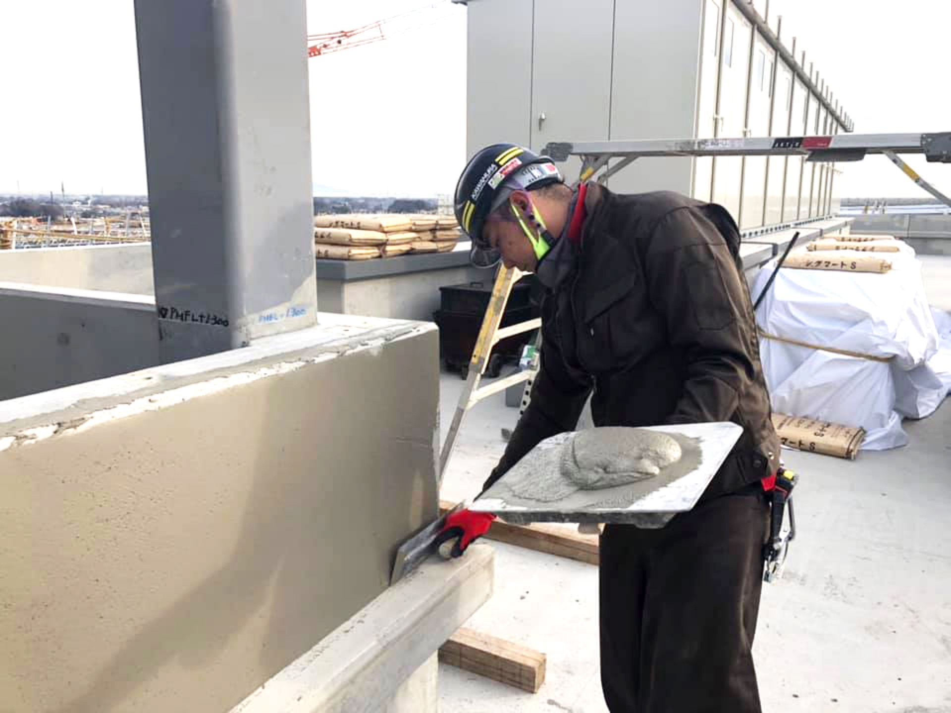 左官工事 - 材料準備